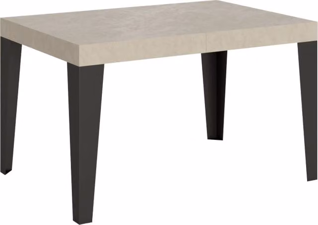 Tavolo allungabile Itamoby Flaris moderno con gambe in metallo antracite e piano cashmere beige L/P/H: 140 x 90 x 77 cm (estendibile fino a 400 cm)