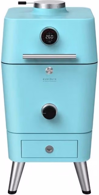 Kamado tecnologico all-in-one Everdure by Heston Blumenthal, colore Turquoise, L: 115 cm, P: 110 cm, H: 55 cm