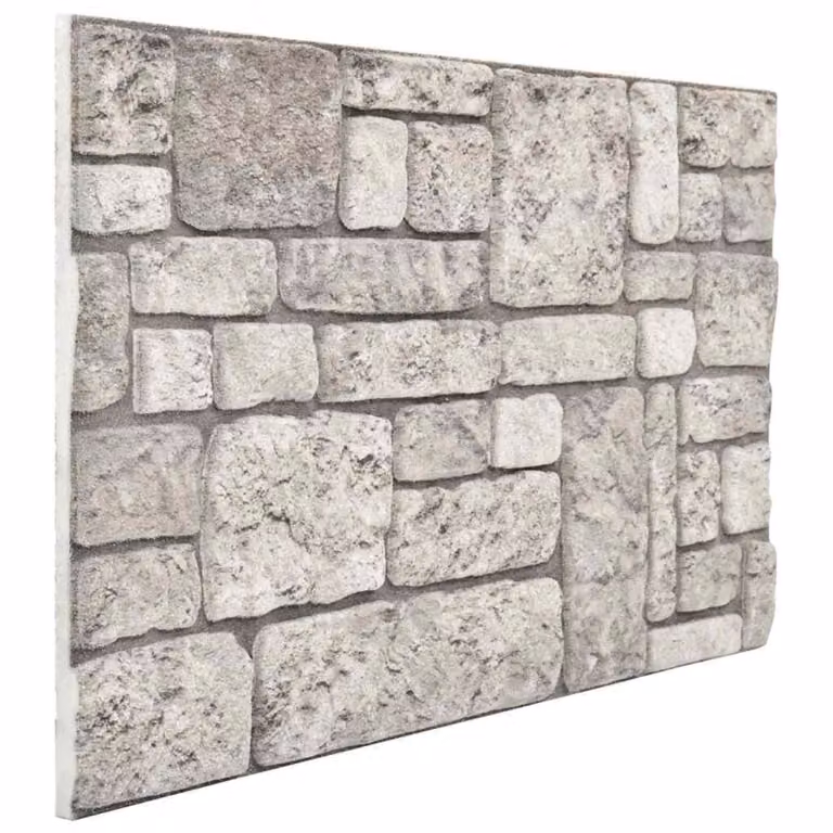 Set di 10 pannelli da parete vidaXL in schiuma EPS grigia, L 100 cm x H 50 cm x P 2 cm