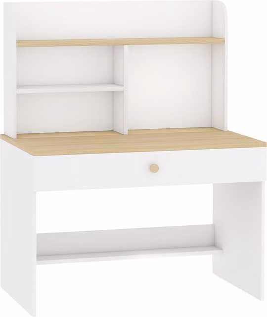 Scrivania per bambini AIYAPLAY con ripiani e cassetto, colore bianco