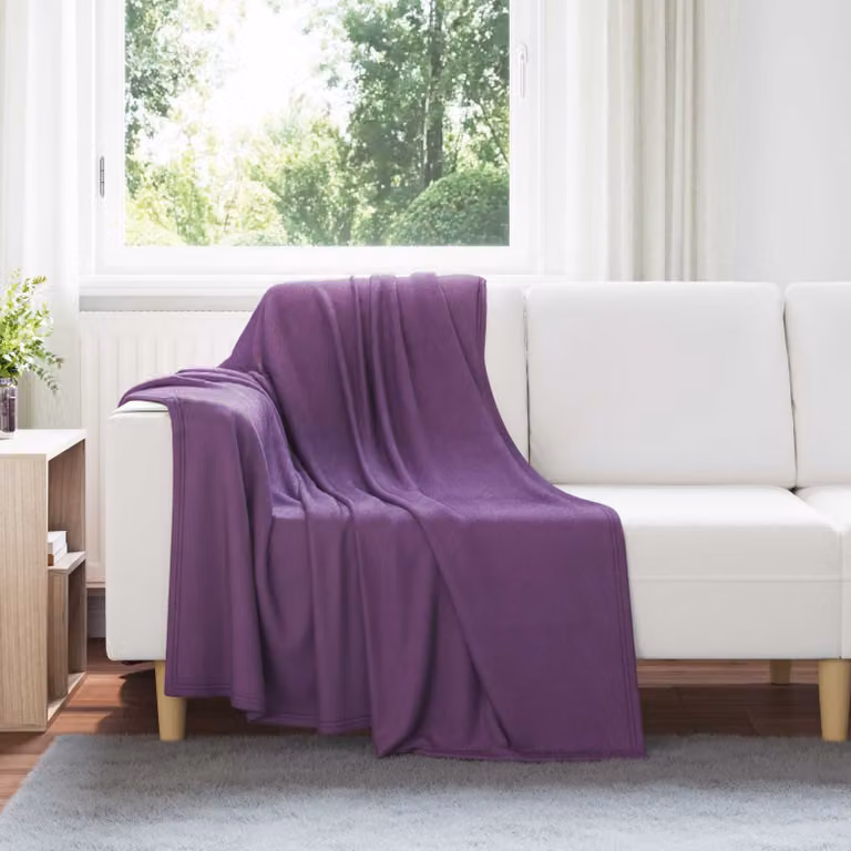 Set di 24 coperte in pile vidaXL viola per adulti, L 170 cm x P 130 cm