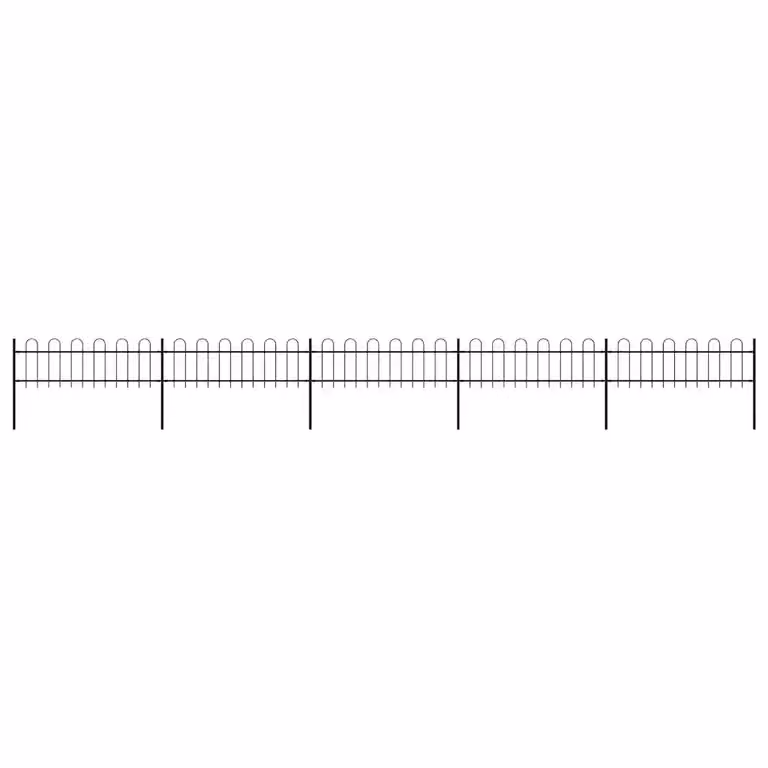 Recinzione da giardino vidaXL in acciaio con parte superiore ad anello, colore nero, L: 838 cm, H: 60 cm