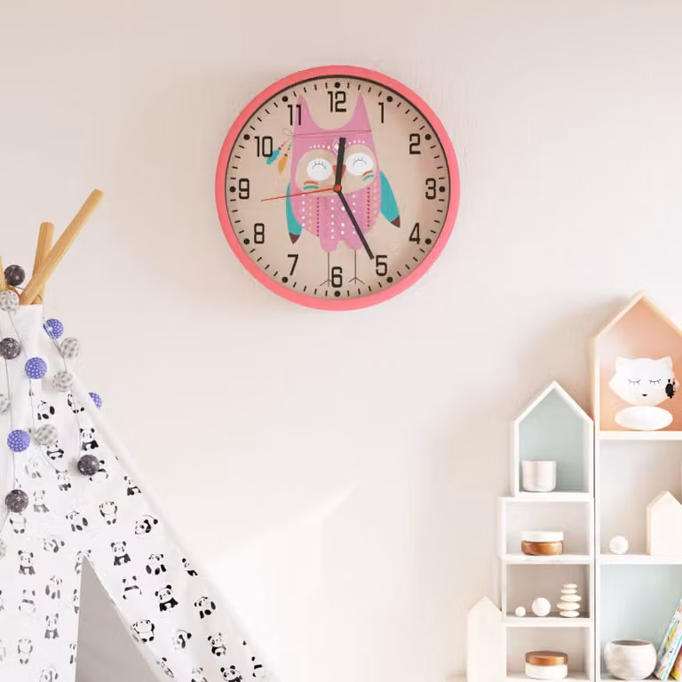 Orologio da Parete Analogico vidaXL Rosa con Movimento Silenzioso in Vetro e Polistirene Ø 25,5 cm