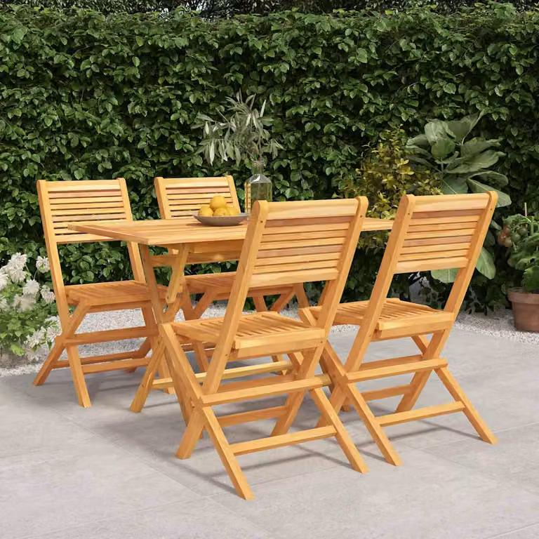 vidaXL Set da Pranzo per Giardino in Legno di Teak Marrone 5 pz