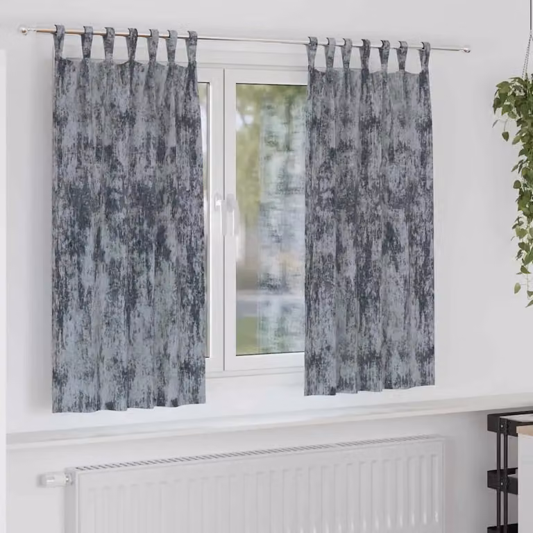 Set di 2 tende oscuranti in velluto vidaXL, colore grigio argento, termoisolanti, L: 175 cm x H: 140 cm