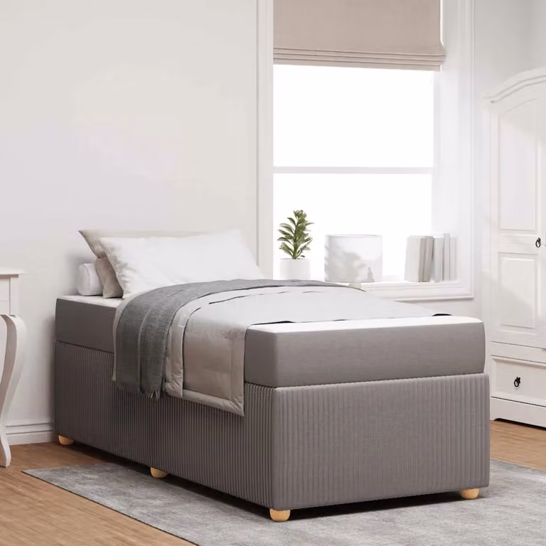 Struttura del letto imbottita Talpa vidaXL in tessuto beige o grigio, L 80 x P 200 cm