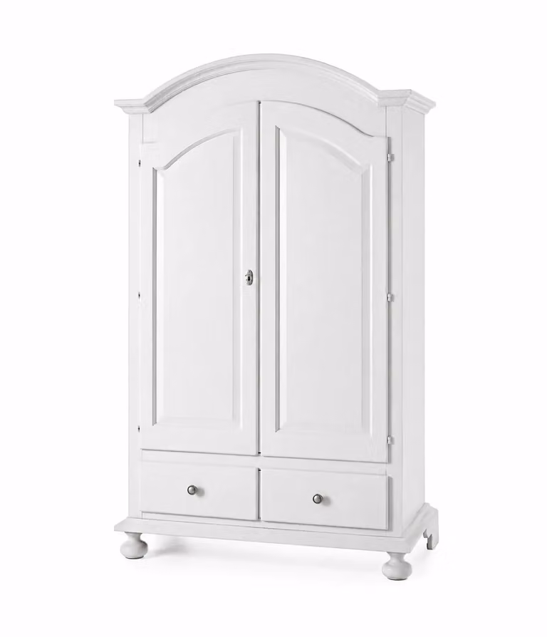 Armadio classico a 2 ante Mobili 2G in legno bianco L: 125 cm, P: 61 cm, H: 200 cm
