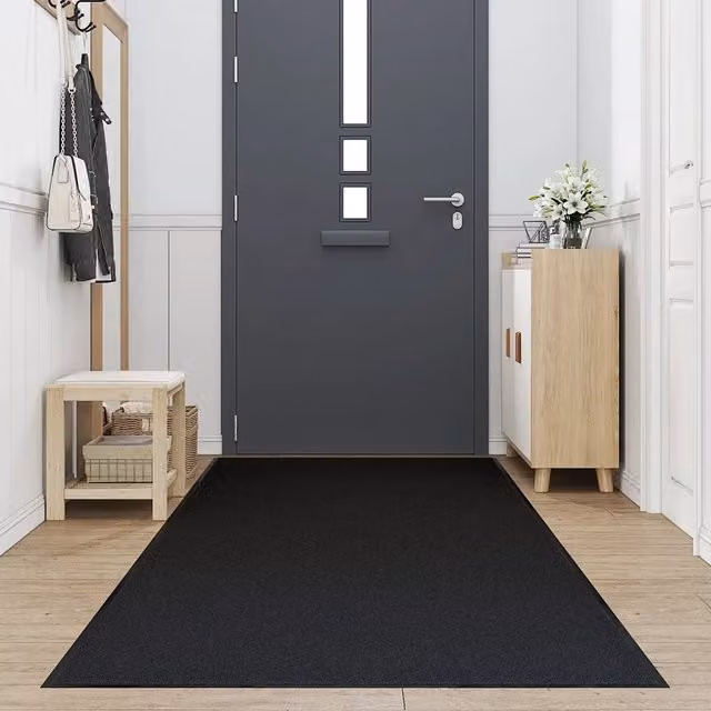 Zerbino rettangolare vidaXL nero lavabile e antiscivolo in polipropilene e PVC L: 500 cm, P: 115 cm