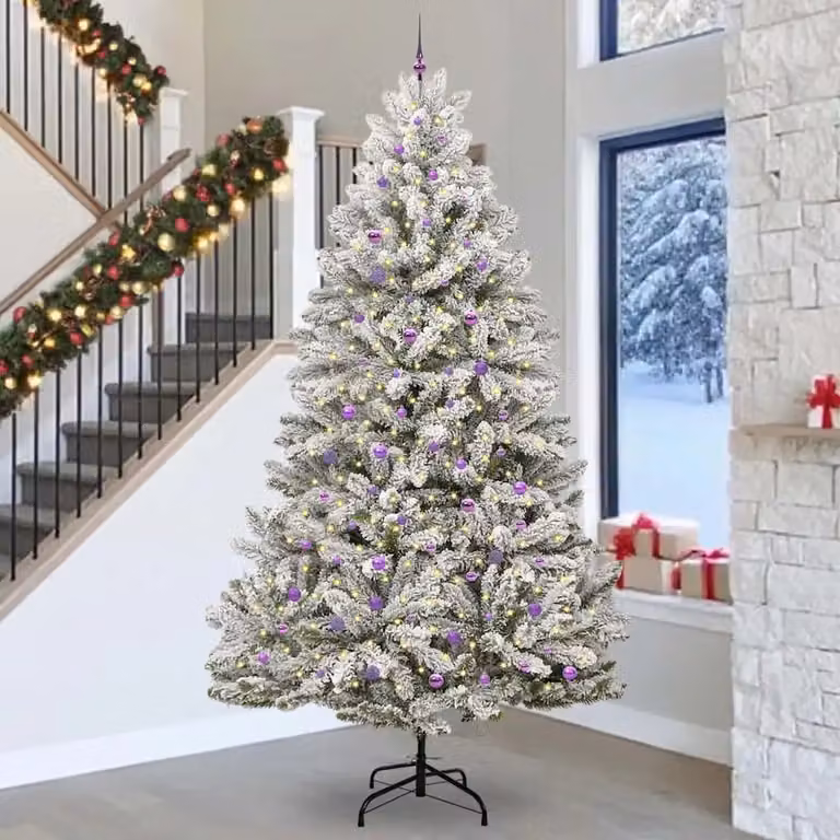 Albero di Natale artificiale verde con LED bianco caldo vidaXL Altezza: 138 cm