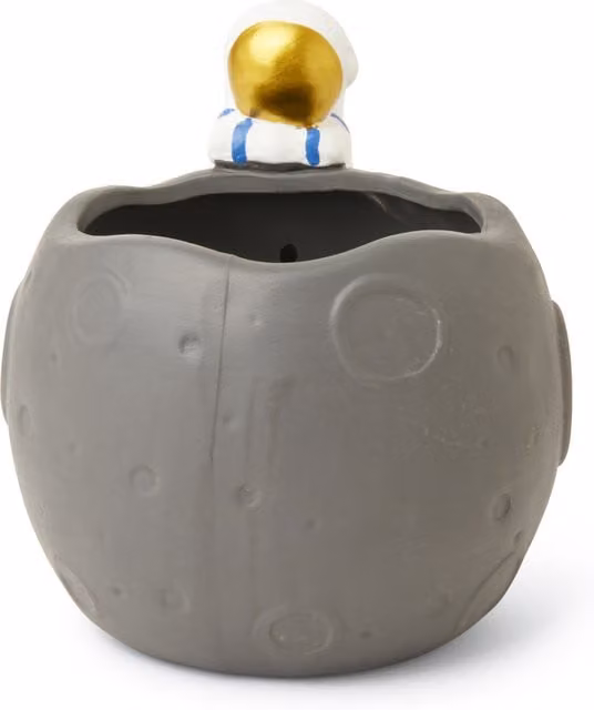 Portapenne Astronauta sulla Luna dmail, colore grigio, L: 15 cm, P: 13 cm, H: 16 cm