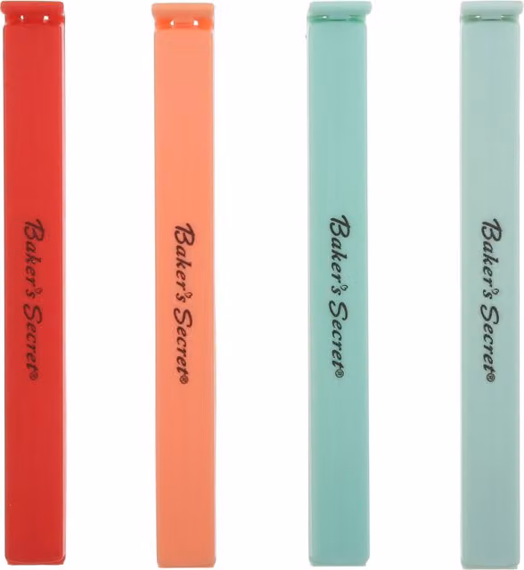Set di 4 clip chiudisacchetti lunghe multicolore Baker's Secret