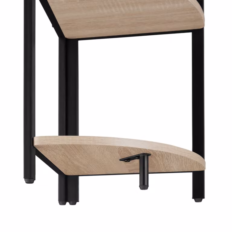 Scaffali ad angolo Castlebar tectake in stile industriale, legno rovere e metallo, marrone e nero, L/P/H: 30 x 30 x 150 cm