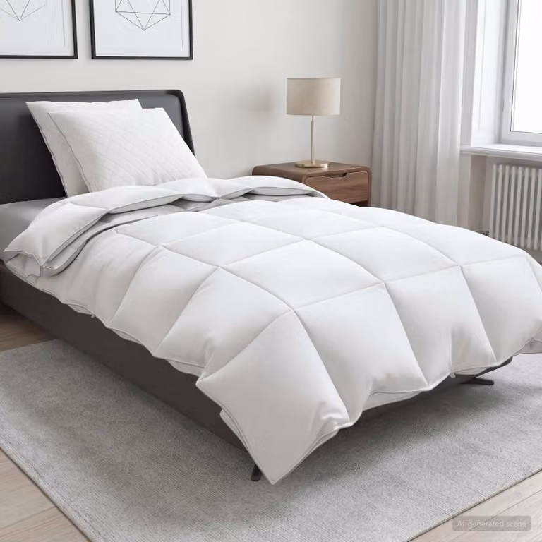 Set di 3 piumoni e cuscini vidaXL FULDA in piume d'oca bianchi, L 140 x L 220 cm