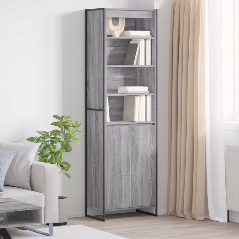 Armadio alto vidaXL in stile industriale Grigio, L: 60 cm, P: 36 cm, H: 200 cm
