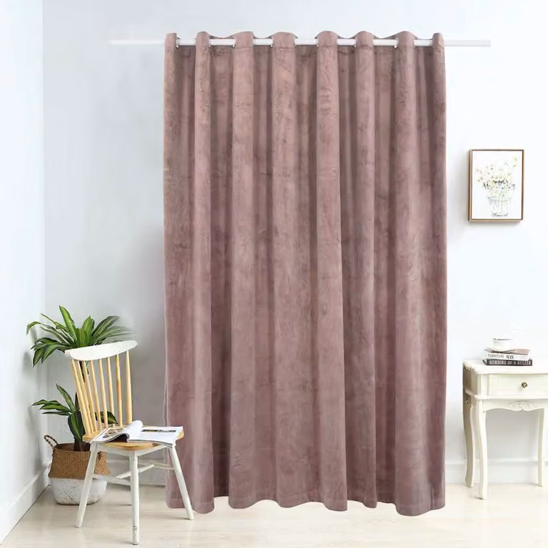 Tenda Oscurante in Velluto vidaXL con Anelli in Metallo, Rosa, L: 290 cm, H: 245 cm