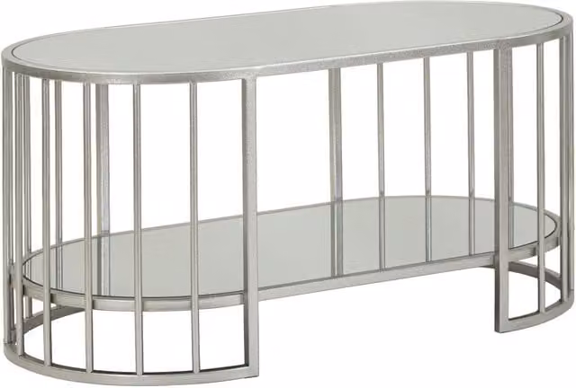 Tavolo da caffè Smirne Mauro Ferretti argento L 90 cm, P 50 cm, H 45 cm