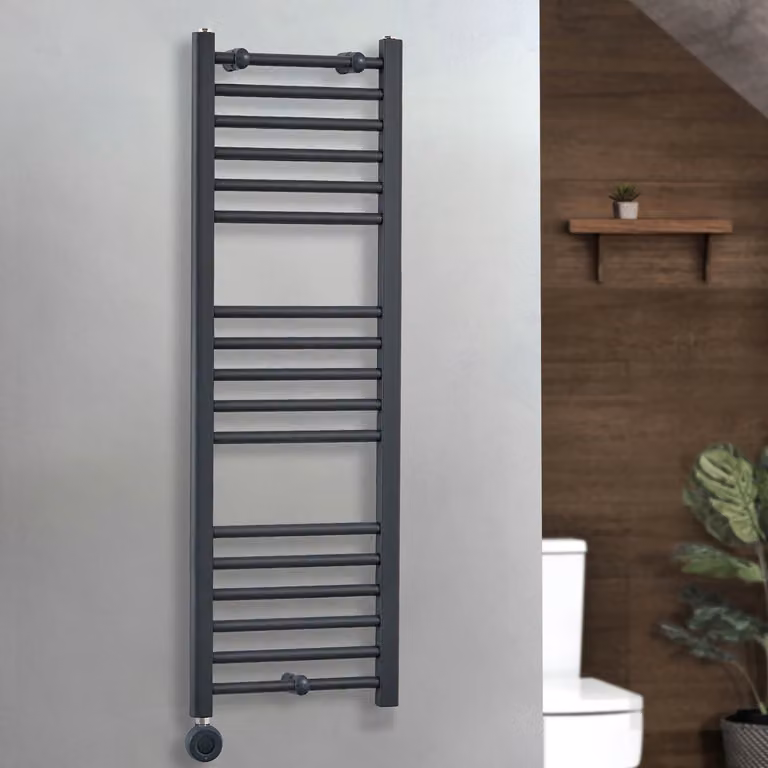 Scaldasalviette Elettrico Artle ECOSO by Hudson Reed Antracite con Elemento Termostatico Wi-Fi L: 40 cm, H: 120 cm