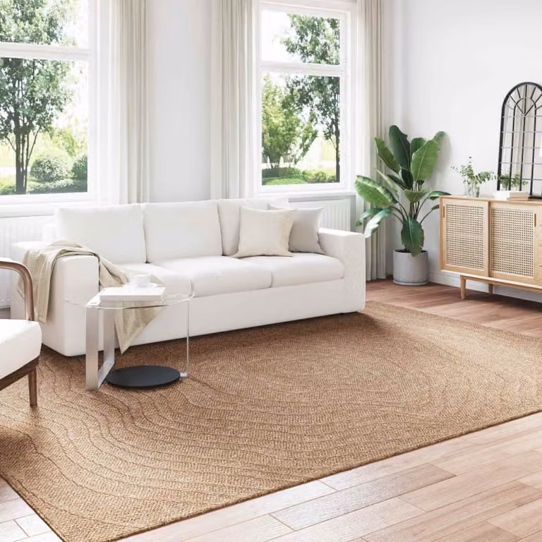 Tappeto vidaXL AGIRA per interno ed esterno, design moderno astratto, beige e marrone, L: 280 cm x P: 200 cm