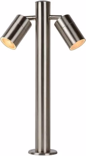Lampada da esterno a pilastro Lucide ARNE-LED GU10 cromata con luce calda 2700K IP44