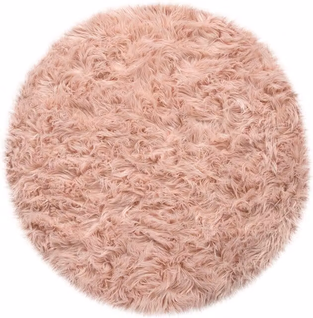 Tappeto rotondo a pelo alto Playara rosa Diametro: 60 cm