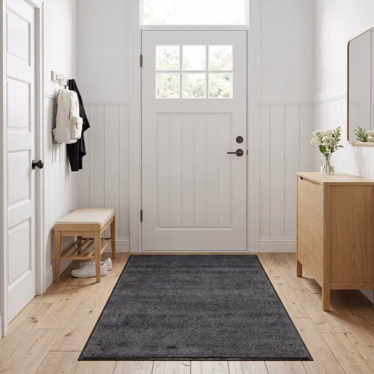 vidaXL Tappetino Rettangolare Grigio in Poliammide e PVC, Lavabile e Antiscivolo, L: 300 cm, P: 120 cm, H: 0,7 cm