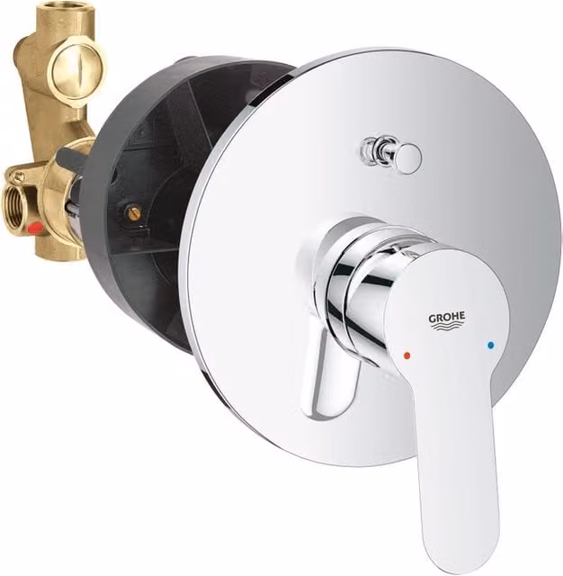 Rubinetto per doccia ad incasso monocomando Grohe Bauedge argento lucido