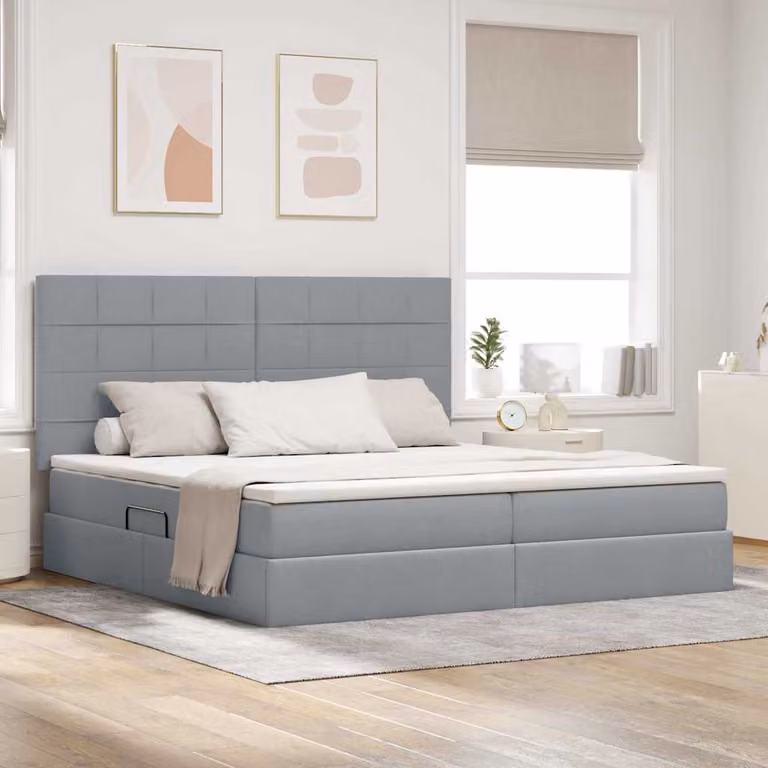Letto con contenitore e materasso vidaXL Grigio, L/P/H: 200 x 200 x 280 cm
