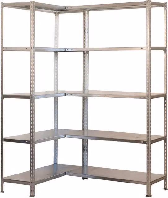Scaffale in metallo Simon Rack con 10 ripiani colore argento, L/P/H: 100 x 40 x 180 cm