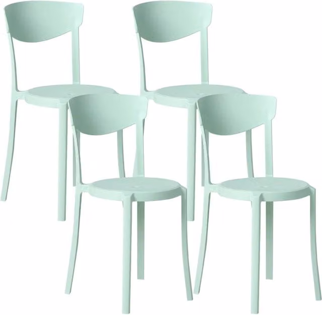 Set di 4 sedie da giardino BELIANI verde, impilabili e resistenti alle intemperie, design moderno in polipropilene opaco