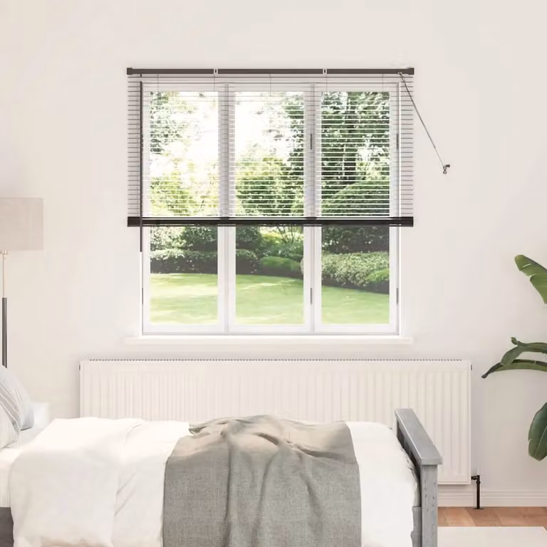 Tenda Veneziana vidaXL in Alluminio Nero, L: 175 cm, H: 150 cm, Larghezza lamelle: 25 mm