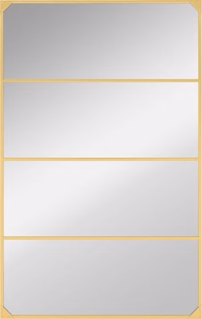 Specchio da parete HOMCOM in stile industriale con cornice in metallo dorato, rettangolare, utilizzabile in verticale o orizzontale, L: 109 cm, H: 69 cm