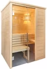 Sauna finlandese in legno di abete massello Regina 15 di Piscine Italia, colore marrone