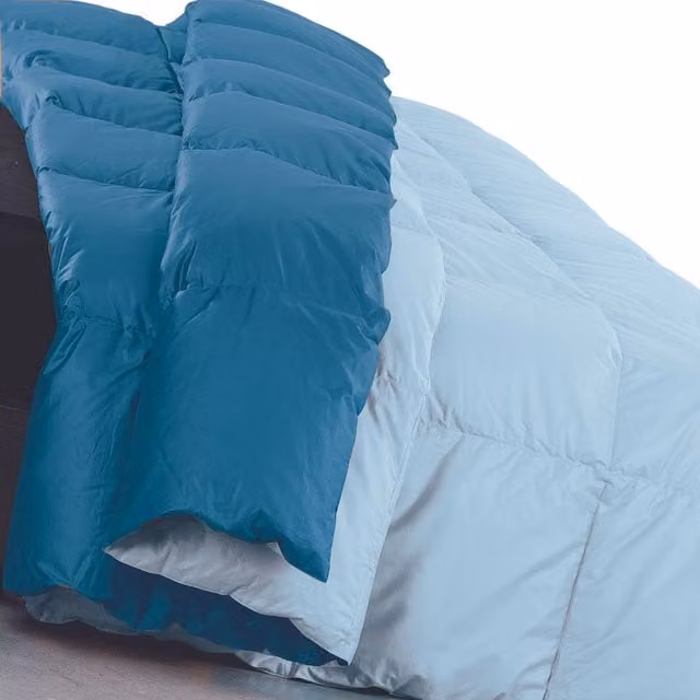 DaunenStep Trapunta in microfibra bicolore Orizzonte blu e multicolore, traspirante e anallergica per tutto l'anno