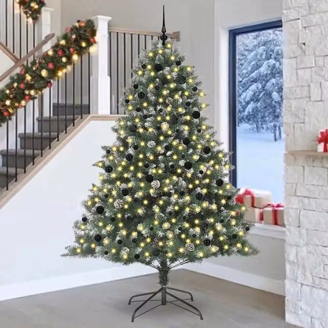 Albero di Natale artificiale verde con luci LED warm white vidaXL Altezza: 240 cm