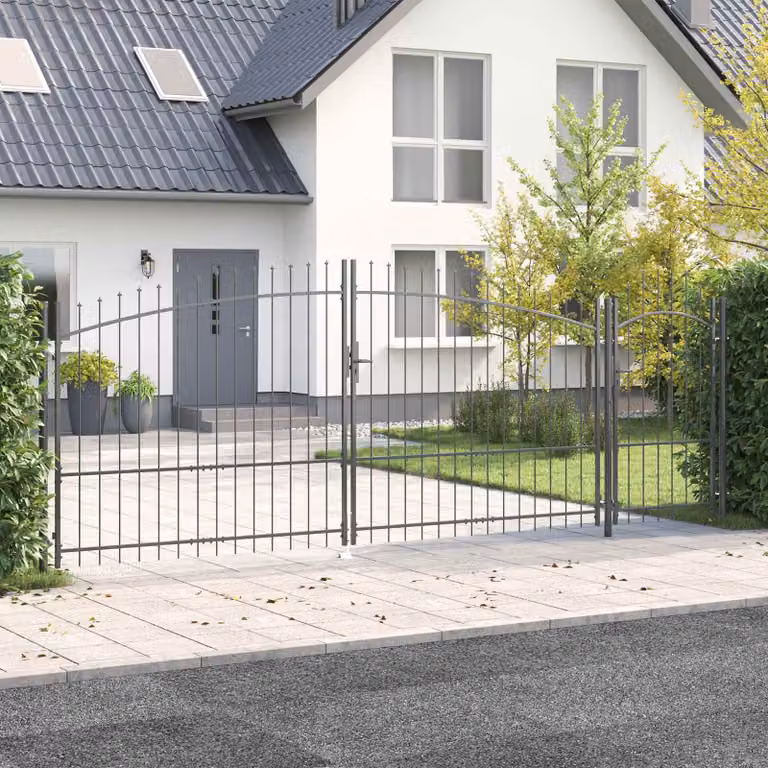 Cancello da giardino vidaXL WOERDEN in acciaio antracite, L: 500 cm, H: 175 cm