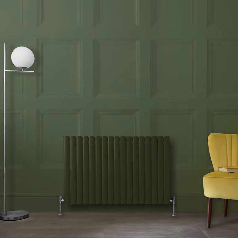 Radiatore di Design Orizzontale HudsonReed Verde Evergreen in Acciaio L: 100 cm, H: 63,5 cm
