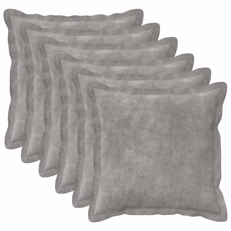 Set di 6 federe vidaXL HOUTEN in microfibra grigio chiaro, L 40 x P 40 cm