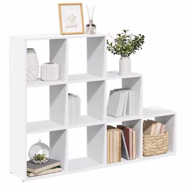 Libreria Divisorio con 3 Ripiani vidaXL Bianca L: 137,5 cm, P: 29,0 cm, H: 103,5 cm