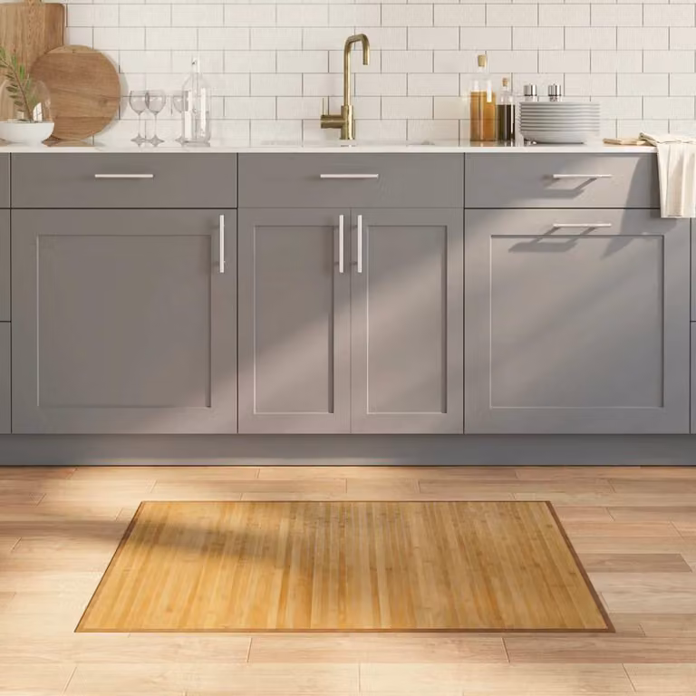 Tappeto rettangolare moderno vidaXL in bambù e polipropilene, beige e marrone, L 100 cm x P 70 cm