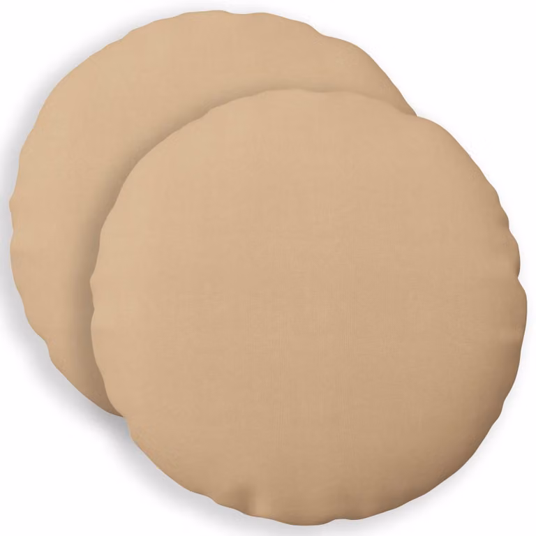 Set di 2 federe rotonde vidaXL HEERLEN in tessuto beige, Ø 30 cm