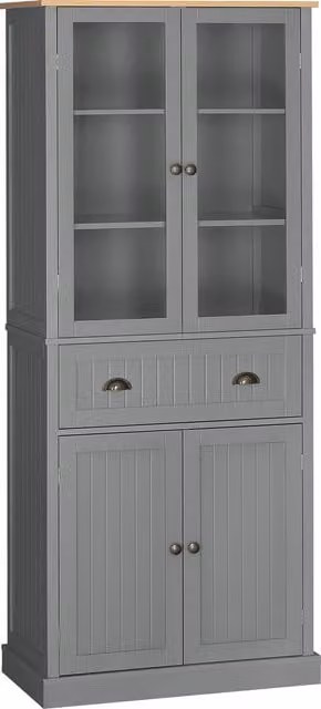 Mobile Dispensa HOMCOM a 5 Livelli con Cassetto Centrale, Grigio, L/P/H: 76 x 40 x 182.5 cm