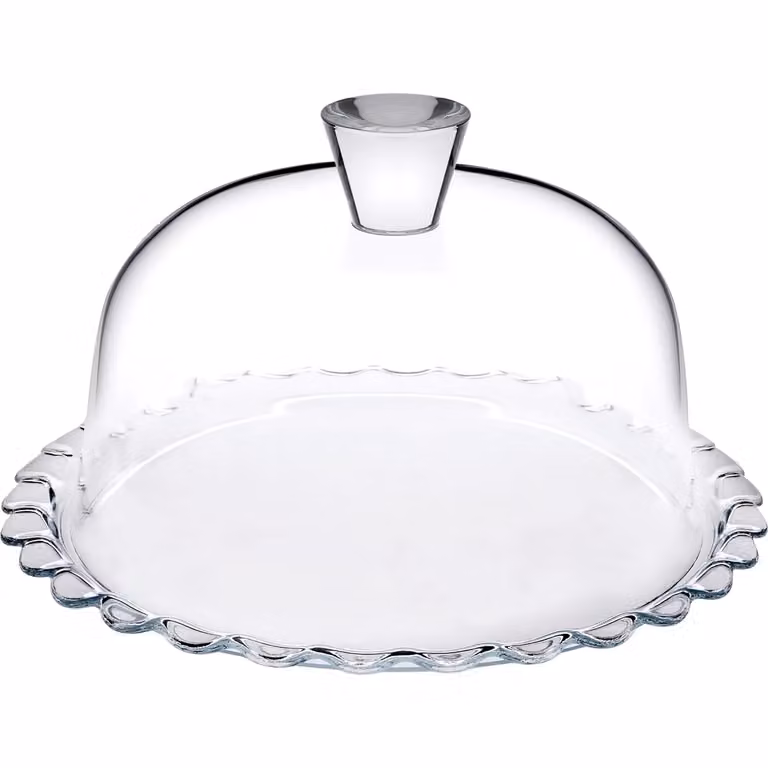 Piatto per torta con campana in vetro trasparente Pasabahce Linea Patisserie, diametro: 26 cm