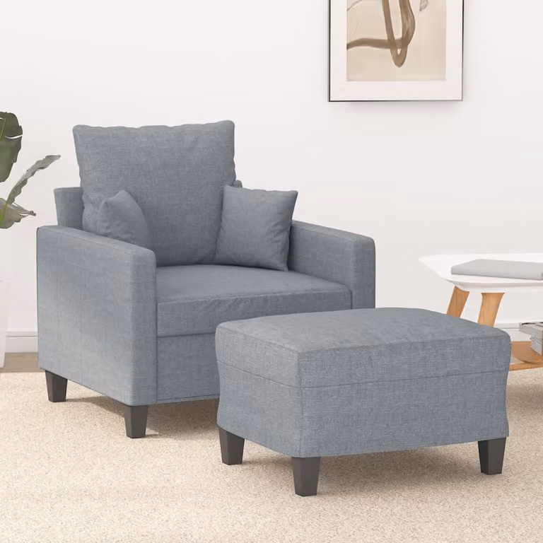 vidaXL Poltrona Relax con Poggiapiedi Grigio in Tessuto e Struttura Moderna
