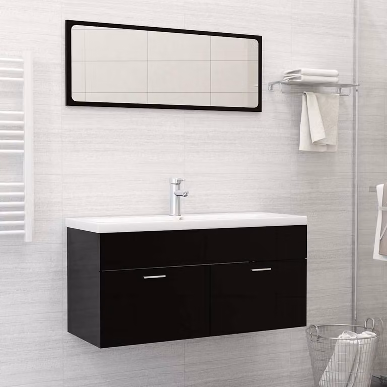 vidaXL Lavabo da Incasso Rettangolare in Ceramica Bianco L: 101 cm, P: 39 cm, H: 18 cm