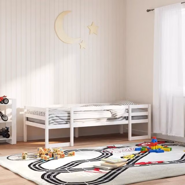 Giroletto per bambini vidaXL in legno massello di pino bianco laccato L/P/H: 195.5 x 90 x 97.5 cm