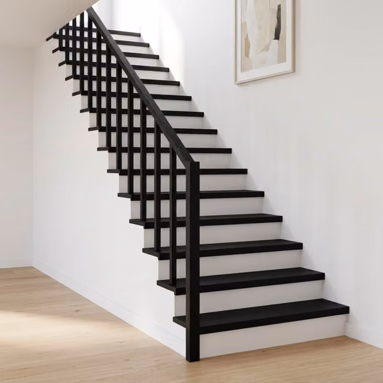 Set di 16 tappeti per scale vidaXL neri, design moderno e resistente, L 110 x P 30 x H 2 cm
