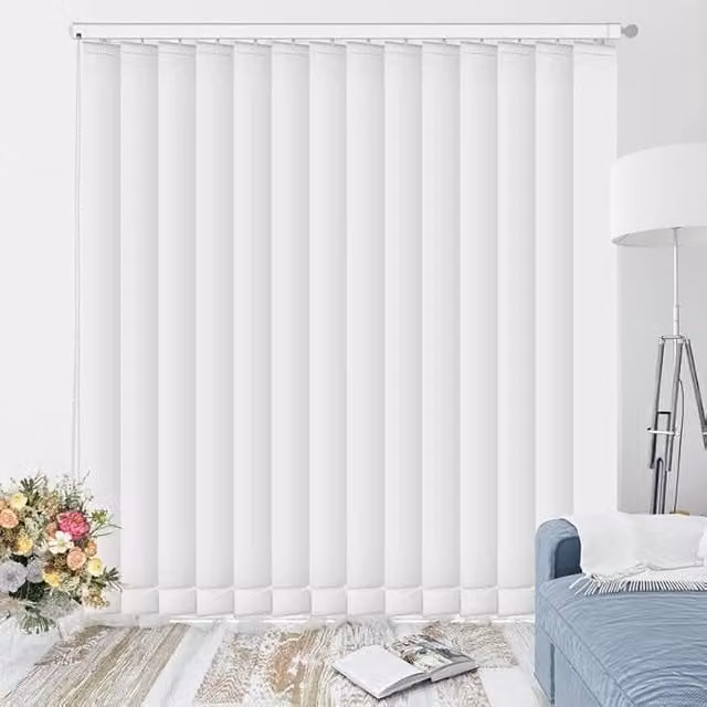 Tenda Verticale Shantung Tendeevolution Giallo Chiaro, Semi-trasparente, L: 200 cm x H: 300 cm, Apertura Destra, Attacco a Soffitto