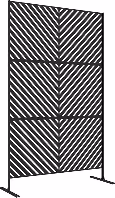 Divisore da giardino Outsunny in metallo con forme geometriche, nero, L: 122 cm, P: 45 cm, H: 198 cm