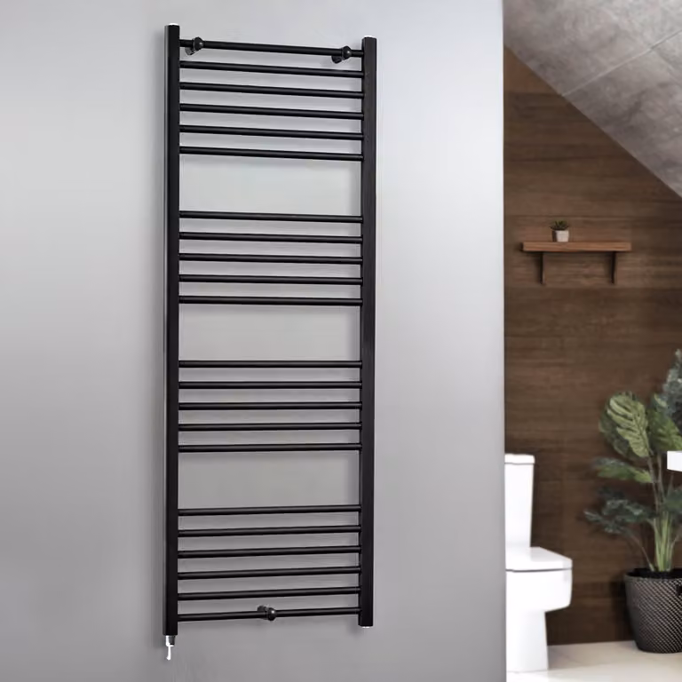 Scaldasalviette Elettrico Diritto Nox ECOSO di Hudson Reed, Nero, L: 60 cm, H: 160 cm