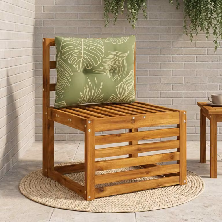 Cuscino per schienale vidaXL PUTTEN con design a foglia in poliestere, verde